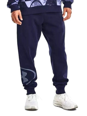 New Mens Under Armour sz 3XLT Rival Fleece Joggers Midnight Navy w/Logo 3XL Tall