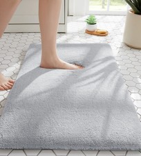 Bathroom Rugs 36x24 Inch Light Grey Thick Memory Foam Bath Mat Ultra Soft