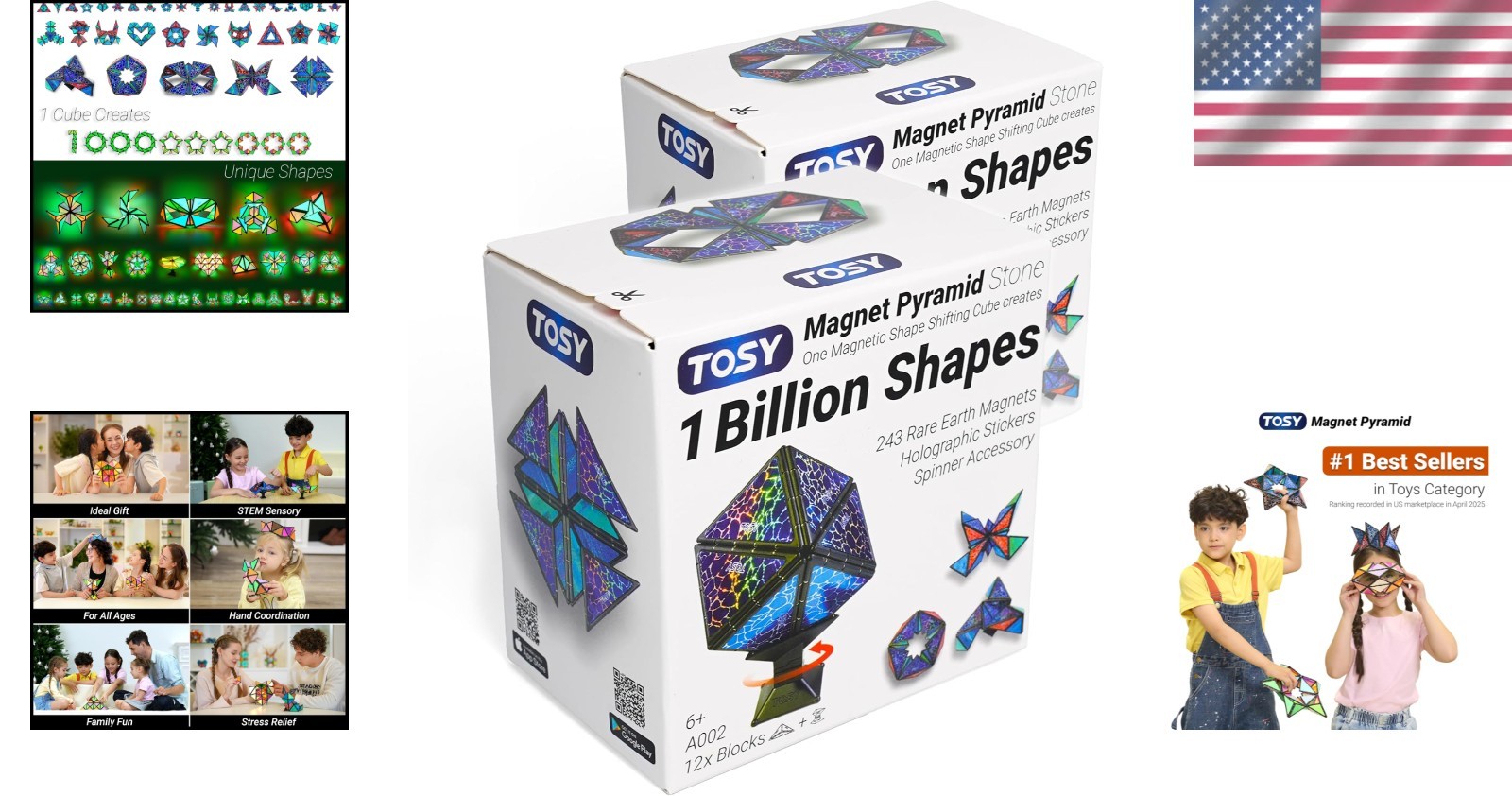 Ultimate Magnet Pyramid STEM Toy - Fun 2-Pack for Creative Learning Adventures