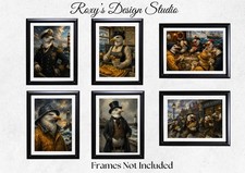 Victorian Seagull Prints Wall Art 6 Designs A4/A3 Funny Quirky Seagull Wall art