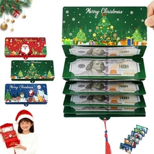 Christmas Cash Gift Envelope, 2026 New DIY Cash Surprise Money Clip with 10 Slot