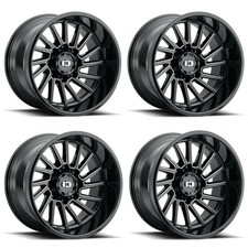Set 4 22 Vision 306 Rapier Gloss Black Milled Spoke 22x12 Wheels 8x6.5 8x165.1
