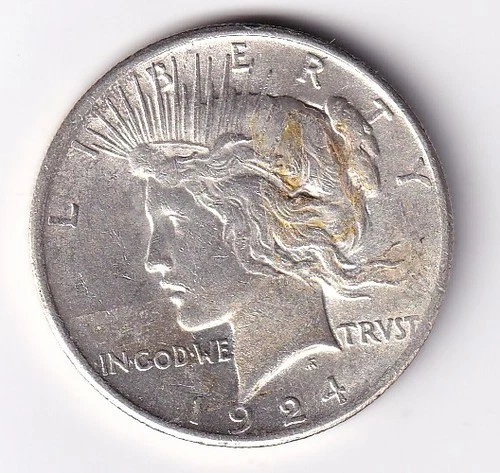 1924 Peace Silver Dollar $1 Coin 90% Silver n.235