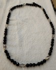 Vintage FACETED GLASS BEADS WITH A GOLD TONE CLASP 32" — photo 1