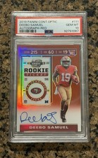 2019 Panini Contenders Optic Red #111 Deebo Samuel RC Rookie #/199 PSA 10 Gem