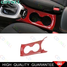 For Jeep Compass 17-20 Red Carbon Fiber Central Console Gear Water Cup Cover 1*