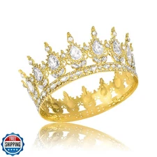 Onedor Gold Crown for Women Crystal Rhinestone Tiara Queen Headpiece for Wedd