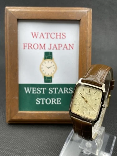 [Near Mint] Vintage SEIKO Dolce 8N41-5130 Gold Quartz Men's Watch From JAPAN