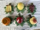 5 McCoy Fruit Wall Pockets And McCoy Orange Planter