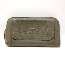 level Chlo Chloe Daryl long wallet gray leather
