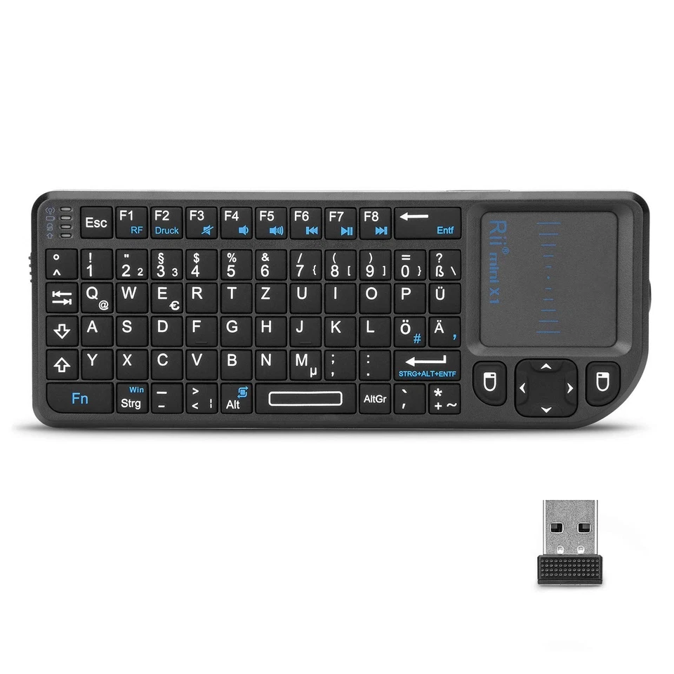 X1 Mini Tastatur Wireless, Kabellos Tastatur mit Touchpad, Mini Keyboard für ... - Bild 2 von 4