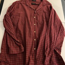 Nautica Button-Down Shirt Men's XL Red Plaid Long Sleeve