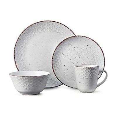Pfaltzgraff Bumble Bee 16 Piece Dinnerware Set, Service For 4 16-Piece, White 