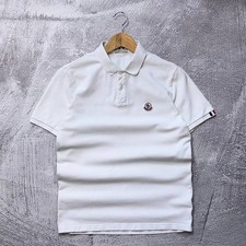Authentic Moncler Polo Shirt White Red Blue Size S Logo