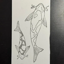 Stamp Zia Koi Rubber Stamps Black Cushion Mount Zana Clark - Choice