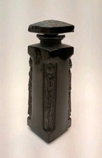 VTG Lalique Ambre D 'Orsay Black Glass Scent Perfume Bottle - READ COND.