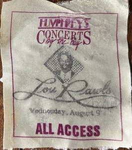 Lou Rawls 1989 Backstage All Access Backstage Pass Humphreys Concerts By The Bay