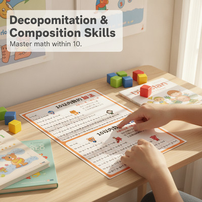 Erste Klasse Mathe Lerndiagramme, Addition & Subtraktion innerhalb von 10, für Kinder