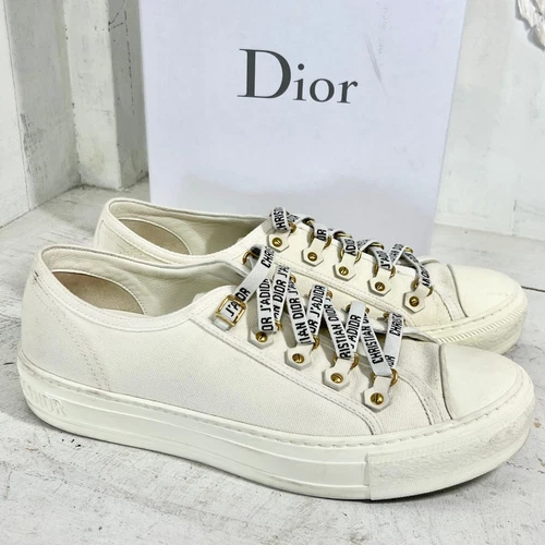 Baskets basses Christian Dior J'Adior toile Walk'n'Dior crème femme taille 40