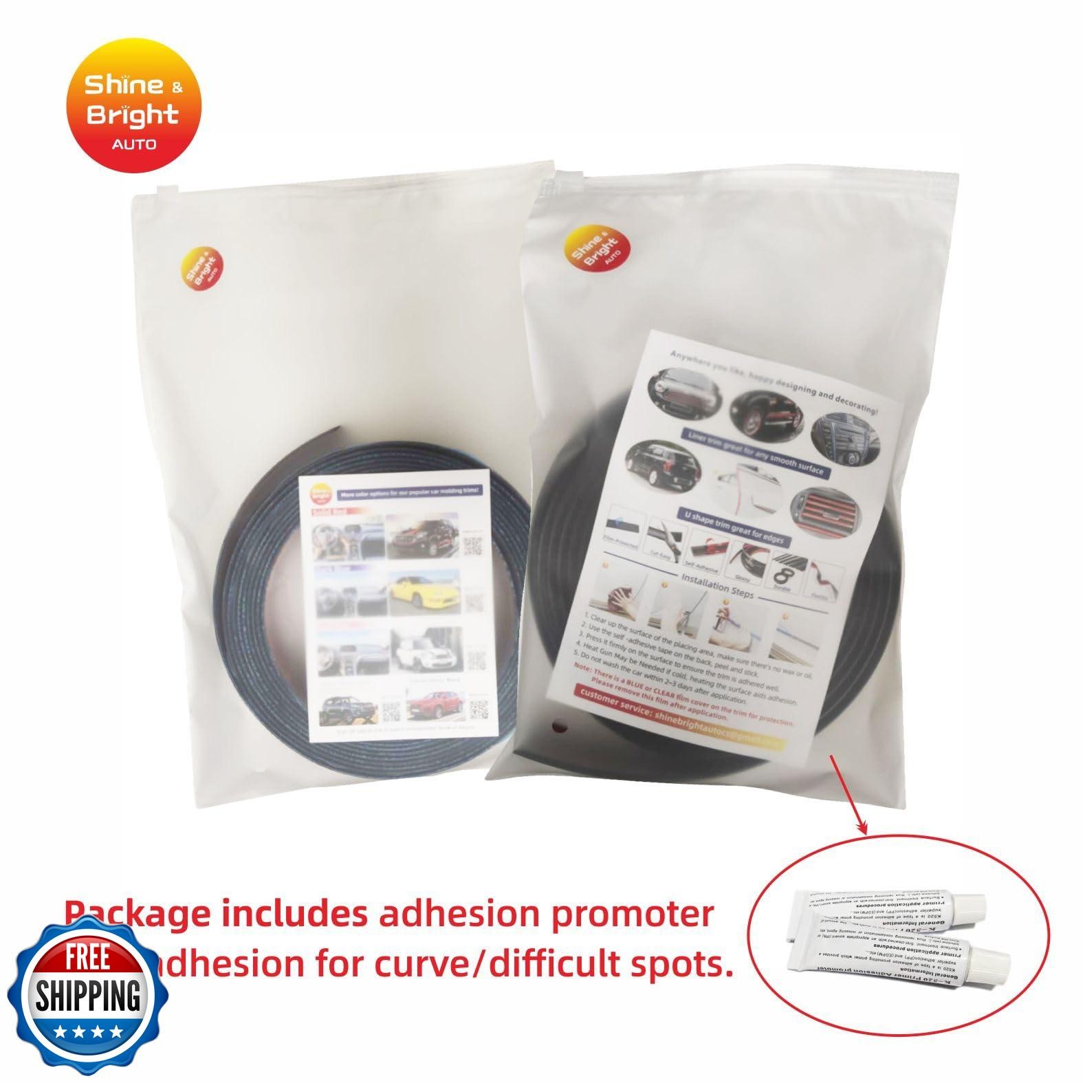 NANSH 16Ft Glossy Black Extra Thick Auto Molding Trim Universal Bumper Window