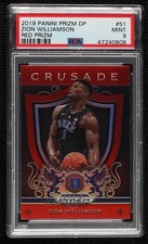 2019-20 Panini Prizm Draft Picks Crusade Red Zion Williamson #51 PSA 9 MINT 00ac