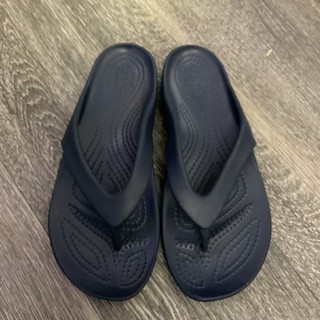 Crocs Kids Classic Flip Flop Navy Blue Wide Toe Box Flat Thong Shoes Sz uk1