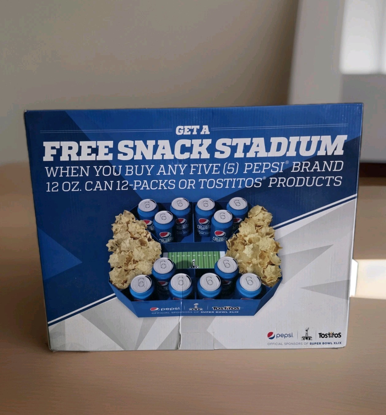 Super Bowl Xlix Pepsi Tostitos Snack Stadium Food Serving Tray W/ Original Box