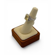 Bomb Party "Make A Statement" GOT Ring Lemon CZ Rhodium Plating Size 5