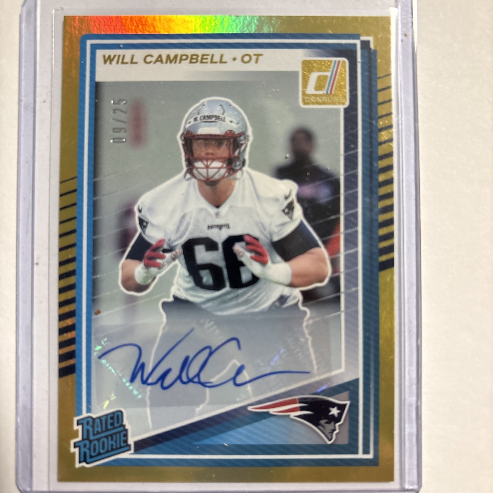 2025 Donruss Rated Rookie Gold Will Campbell Auto #9/25 🔥🔥🔥🔥