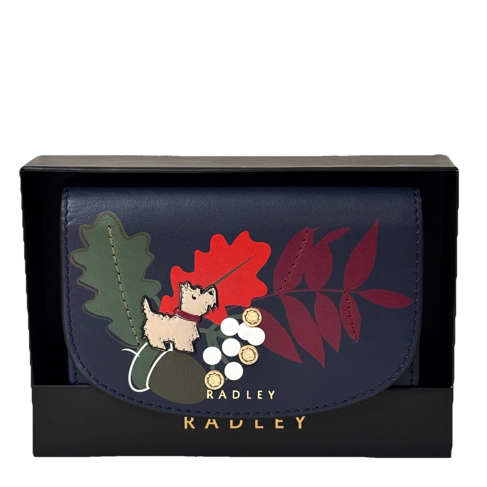 RADLEY Purse Ink Blue Leather Medium Coin Card Wallet In Gift Box - Acorntopia