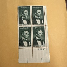 ABRAHAM LINCOLN 1 CENT STAMP GREEN UNITED STATES POSTAGE NEAR MINT