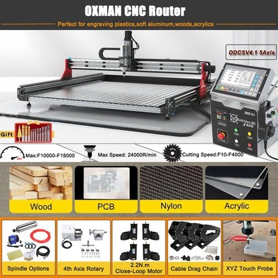 BULKMAN3D OXMAN CNC Router 5 Axis DDCSV4 Offline Control Wood Engraving Machine