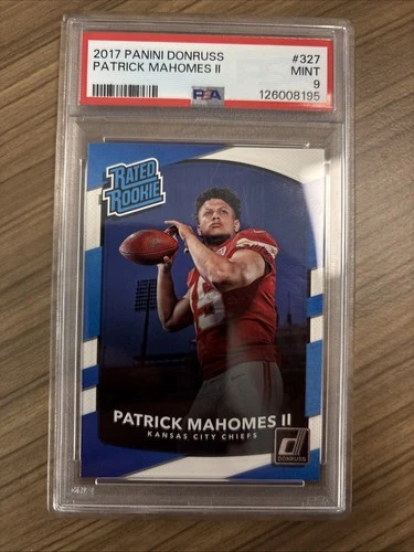 2017 Panini Donruss Rated Rookie Patrick Mahomes II #327 (RC) - PSA 9