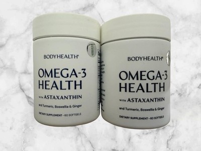 FOR 2 BODYHEALTH Omega-3 Health with Astaxanthin Softgels 60ct NEW SHIP