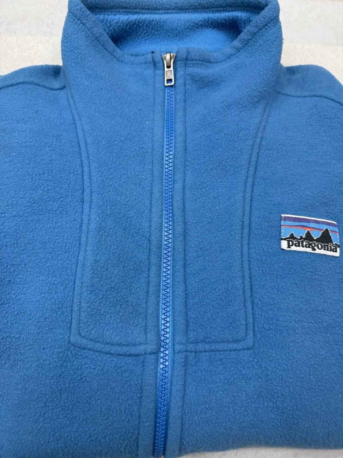 Rare Patagonia Big Tag Fleece Size Medium Rare Blue Vintage Jacket Coat Full Zip - product detail image 2