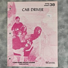 Vintage 1963 Conn Home Organ Course Song Sheet 38 CAB DRIVER Carson Parks 1960s