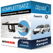 Für Renault Kangoo 97- AUTO HAK Anhängerkupplung abnehmbar + 7polig E-Satz neu