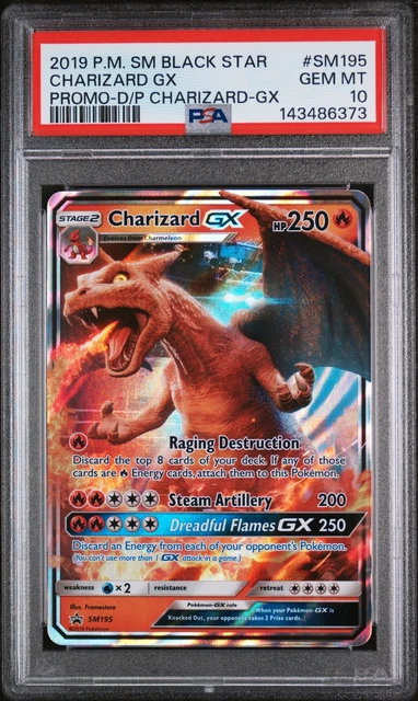 2019 POKEMON SUN & MOON BLACK STAR PROMOS #SM195 CHARIZARD GX PSA 10
