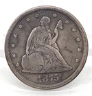1875 CC Seated Liberty Twenty Cent 20C Copper Key Date Lot. H687