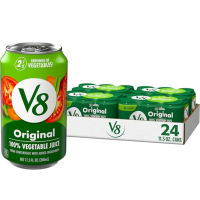 V8 Original 100% Vegetable Juice, 11.5 Fl Oz Can (24 Pack)
