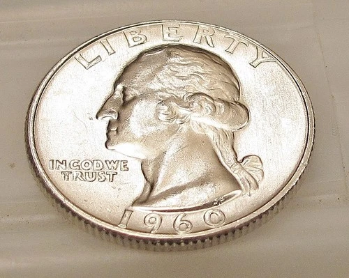 1960 D Brilliant Uncirculated  Quarter 90%   Blazing Cartwheel Luster #1221 ~ 3