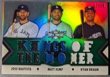 2012 Topps Triple Threads - Relic Combo #TTRC-45 Emerald /18 Bautista Kemp Braun