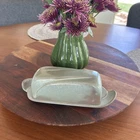 Vintage Frankoma Pottery Butter Dish And Cover 4K