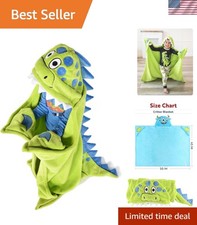 Kids Hooded Blanket Animal Dinosaur Fleece Lazy Lounging Costume Bed Wrap