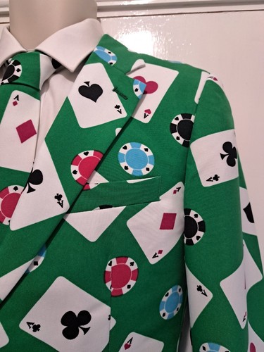 OPPOSUITS HERREN POKER FACE CHIPS ACE KARTEN JACKE 38R TRS 32L & TIE OPPO SUIT - Bild 5 von 22