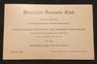 1916 MONTCLAIR, NJ DRAMATIC CLUB 56 SUBSCRIPTION PERFORMANCE ADMIT ONE TICKET — photo 1