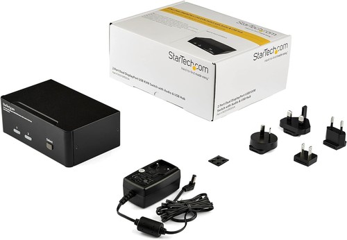 StarTech.com Dual Monitor DisplayPort KVM Switch - 2 Port - USB 2.0 Hub - Audio - Photo 5/5