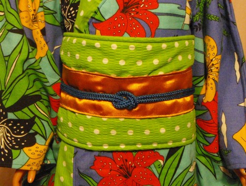 Bright Tropical Floral Print Ankle Length Kimono for 36" Fashion Dolls MYCS06 - Picture 3 of 8
