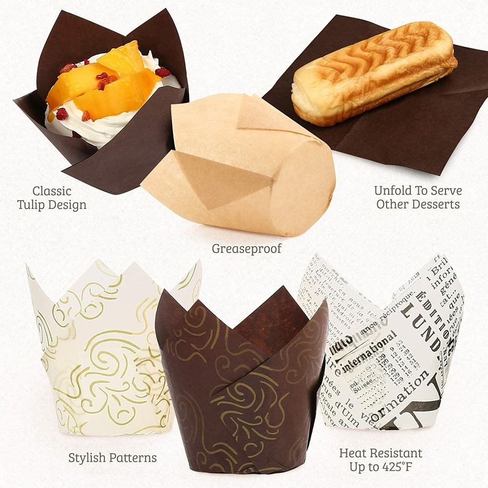 200pcs Tulip Cupcake Wrappers Muffin Liners Greaseproof Baking Cups for Birthday 200pcs Tulip Cupcake Wrappers Muffin Liners Greaseproof Baking Cups for Birthday