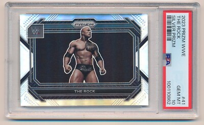 2023 Panini Prizm WWE - The Rock #41 Silver Prizm for sale online